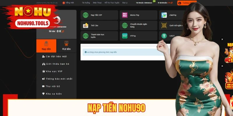 Nạp Tiền NOHU90 Tốc Độ Cao, Giao Dịch Ổn Định 24/7