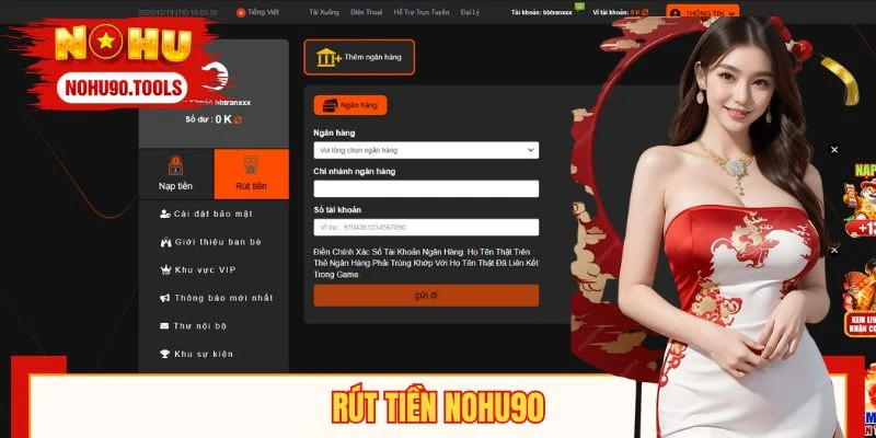 Rút Tiền NOHU90 Nhanh, Chủ Động Nhận Thưởng Sau Ít Phút